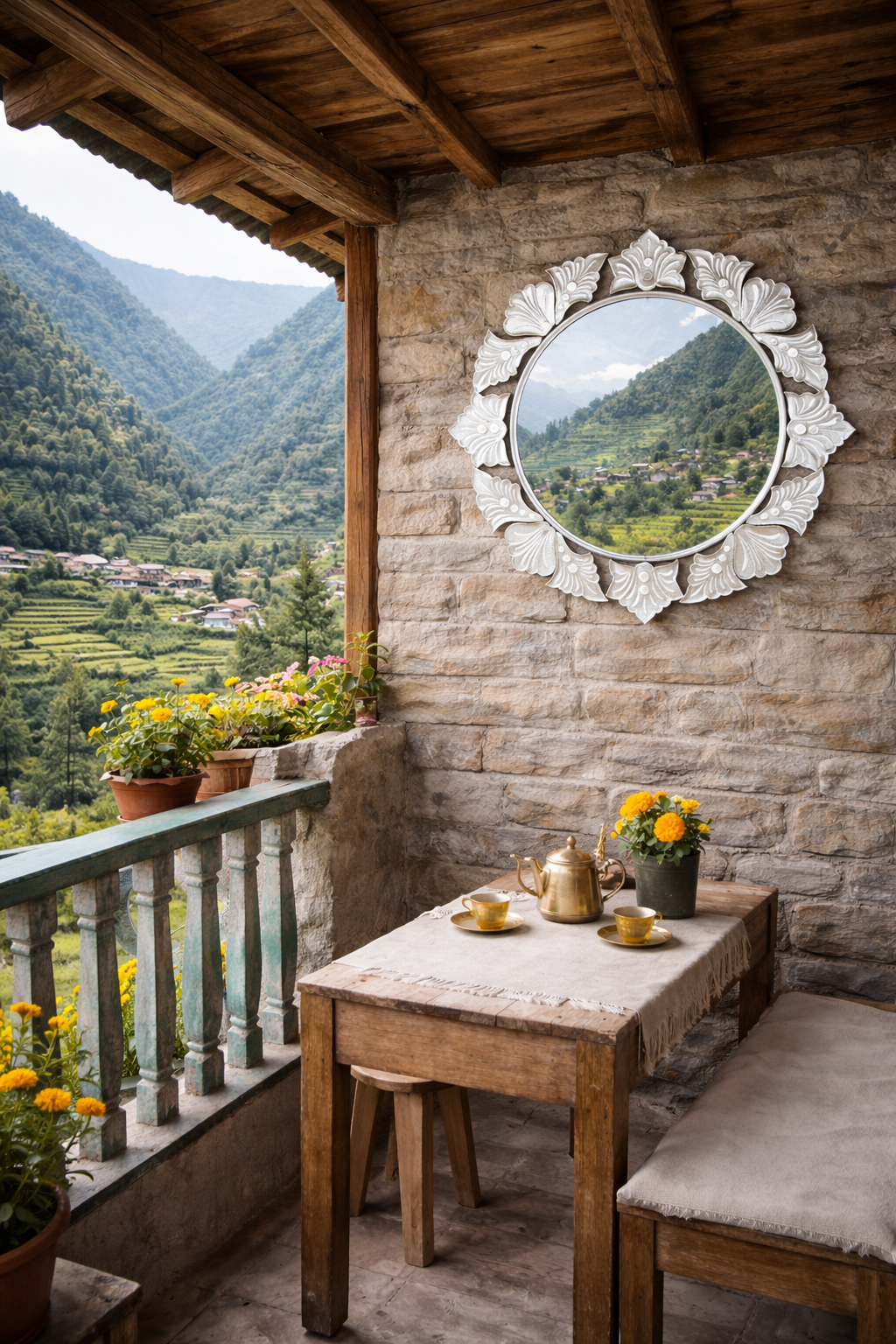 Leaf Fan Bloom Mirror Leaf Fan Bloom Mirror